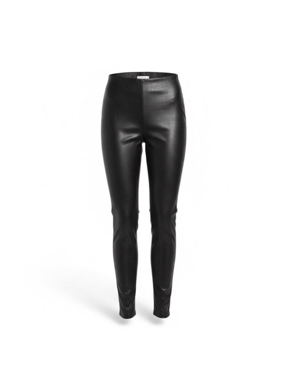 Seven7 Womens Black Faux Leather High Rise Leggings Stretchy Size M